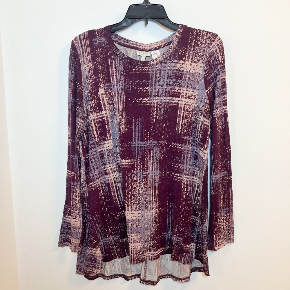 LOGO by Lori Goldstein Women's Long Sleeve Tunic Top Abstract‎ Print Size Large - Picture 9 of 9